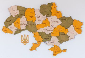Дерев'яна карта України "Цитрус", багатошарова, Simpl 200&times;134 см фото &mdash; Karta-Ukrainy.com.ua