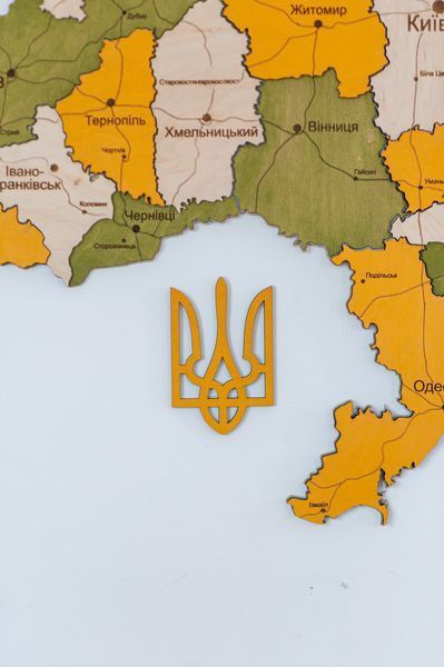 Дерев'яна карта України "Цитрус", багатошарова, Simpl 200&times;134 см фото &mdash; Karta-Ukrainy.com.ua