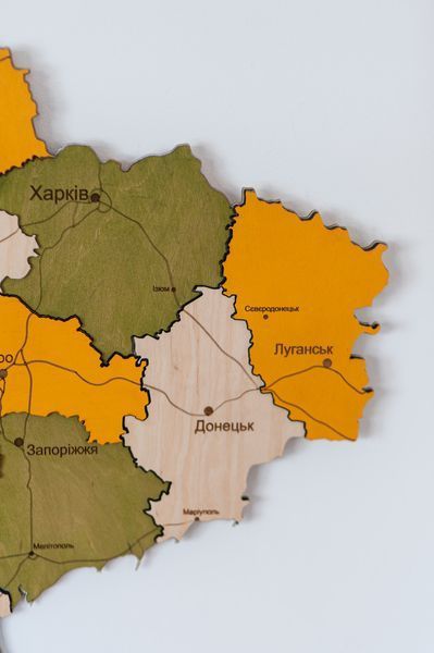 Дерев'яна карта України "Цитрус", багатошарова, Simpl 200&times;134 см фото &mdash; Karta-Ukrainy.com.ua