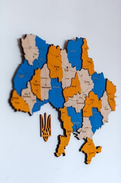 Дерев'яна карта України "Патріот", багатошарова, Simpl 200&times;134 см фото &mdash; Karta-Ukrainy.com.ua