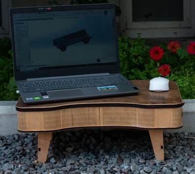 Столик для ноутбука з шухлядою, дерев'яний, 50х29 см фото — Karta-Ukrainy.com.ua