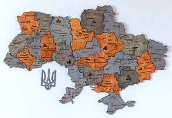 Дерев'яна карта України "Скеля Довбуша", багатошарова, Logistics 200&times;134 см фото &mdash; Karta-Ukrainy.com.ua