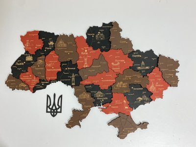 Дерев'яна карта України "Полярна ніч", багатошарова, Travel 200×134 см фото — Karta-Ukrainy.com.ua