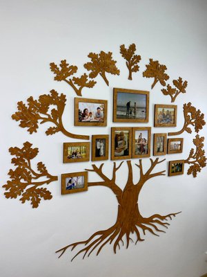 Сімейне дерево з фоторамками "Дуб" в натуральному відтінку 200x234 см фото — Karta-Ukrainy.com.ua